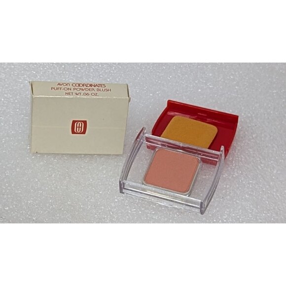 Vintage Avon Coordinates Puff-On Powder Blush Sunkissed Peach .06 Oz New In Box - Picture 1 of 3